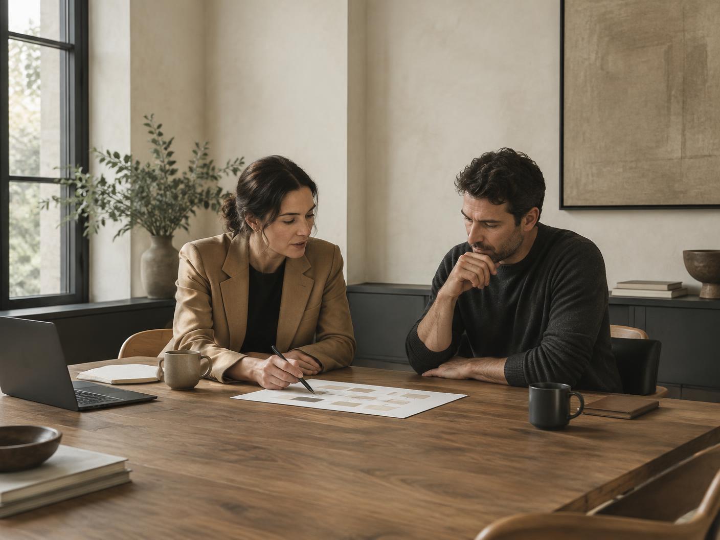 Consultants reviewing a business workflow